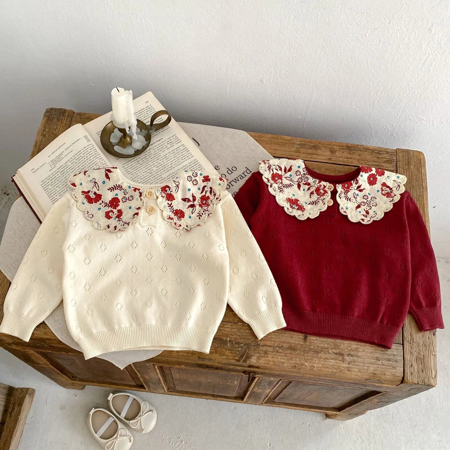 Baby Toddler Girl Autumn Winter Clothes Infant Flower Sweater Long Sleeve Knit Pullover Top Knitwear Floral Top
