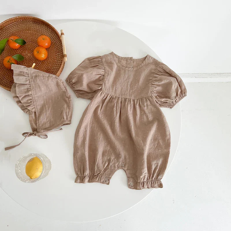 Short Sleeve Jumpsuit Romper Set