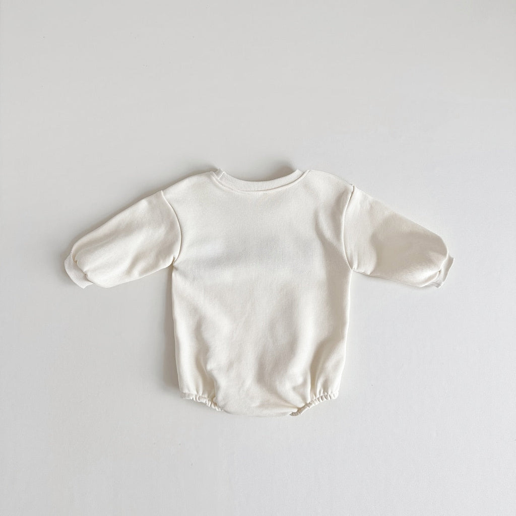 Love Embroidery Girl Bodysuit Romper