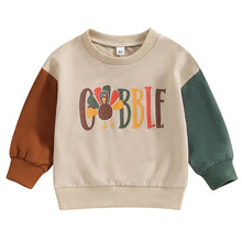 Load image into Gallery viewer, Baby Toddler Kids Boy Girl Long Sleeve Crew Neck Pumpkin Turkey Gobble Fall Print Top Pullover
