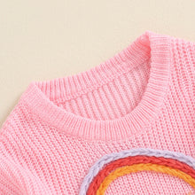 Load image into Gallery viewer, Toddler Kids Girls Big Sis Sweater Casual Rainbow Letter Embroidery Warm Knitted Long Sleeve Pullover Knitwear Top
