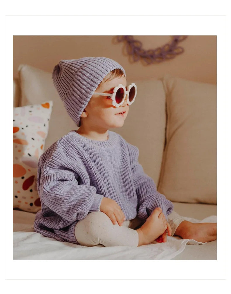 Newborn Baby Sweater Kid Boy Girl Winter Clothes Warm Thick Knit Pullover Top Infant Long Sleeve Basic Knitwear Outfit