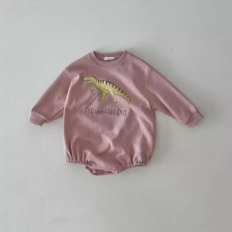 Dinosaur Long Sleeve Sweatshirt Bodysuit Romper