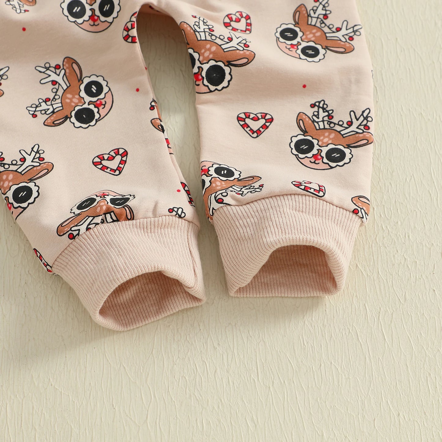 Baby Toddler Girls Boys 2Pcs Clothes Jogger Set Christmas Reindeer Pattern Long Sleeve Pullover Pants Outfit