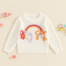 Load image into Gallery viewer, Toddler Kids Girls Big Sis Sweater Casual Rainbow Letter Embroidery Warm Knitted Long Sleeve Pullover Knitwear Top
