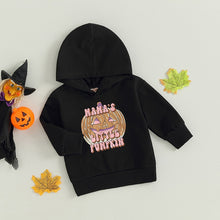 Load image into Gallery viewer, Baby Toddler Boys Girls Halloween Hooded Long Sleeve Happy Little Pumpkin Print Pullover Tops

