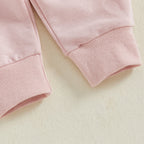 Baby Toddler Girls 2Pcs Big Sister Autumn Pink Letter Print Long Sleeve Top Drawstring Pants Jogger Set