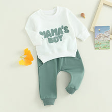 Load image into Gallery viewer, Baby Toddler Boys Girls 2Pcs Fall Clothes Sets Long Sleeve Mamas Boy Embroidery Tops Pant
