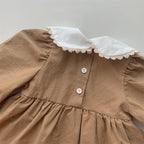 Vintage Flower Embroidery Girl Dress
