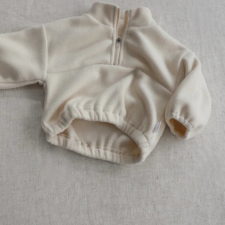 Toddler Kid Boy Girl 2Pcs Winter Clothes Set Fleece Warm Pullover Top Pant Thick Two Piece Jogger Set Loose Outfit