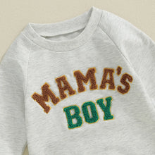 Load image into Gallery viewer, Baby Boys Mama&#39;s Boy / Little Dude Fall Romper Letter Embroidery Long Sleeve Crew Neck Full Length Jumpsuit
