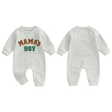 Load image into Gallery viewer, Baby Boys Mama&#39;s Boy / Little Dude Fall Romper Letter Embroidery Long Sleeve Crew Neck Full Length Jumpsuit
