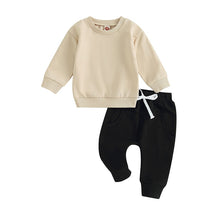 Load image into Gallery viewer, Baby Toddler Boys Girls 2Pcs Fall Set Long Sleeve Crew Neck Top with Elastic Waist Sweatpants
