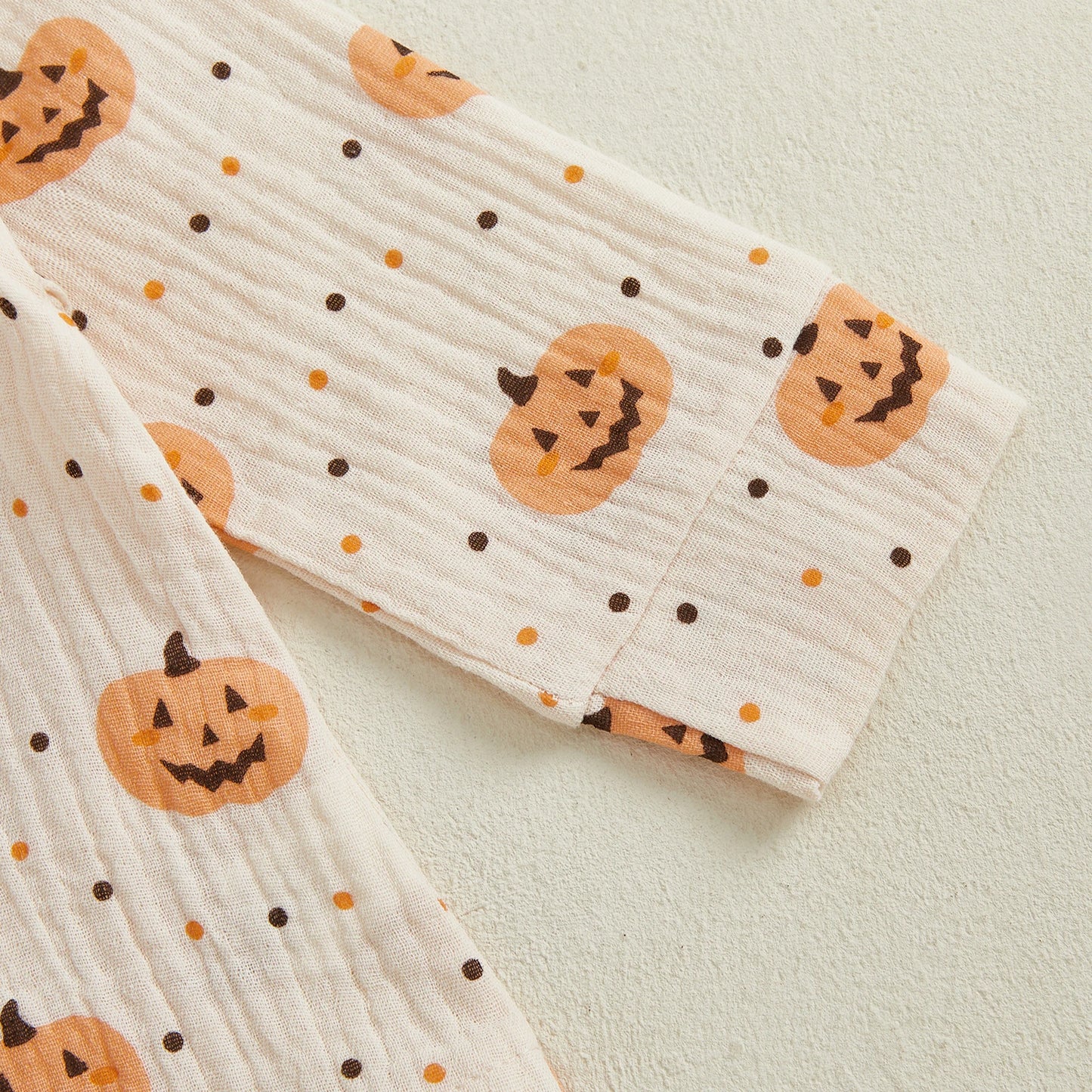Baby Toddler Boys Girls 2Pcs Halloween Outfit Pumpkin Print Long Sleeve Shirt + Pants Set Loungewear