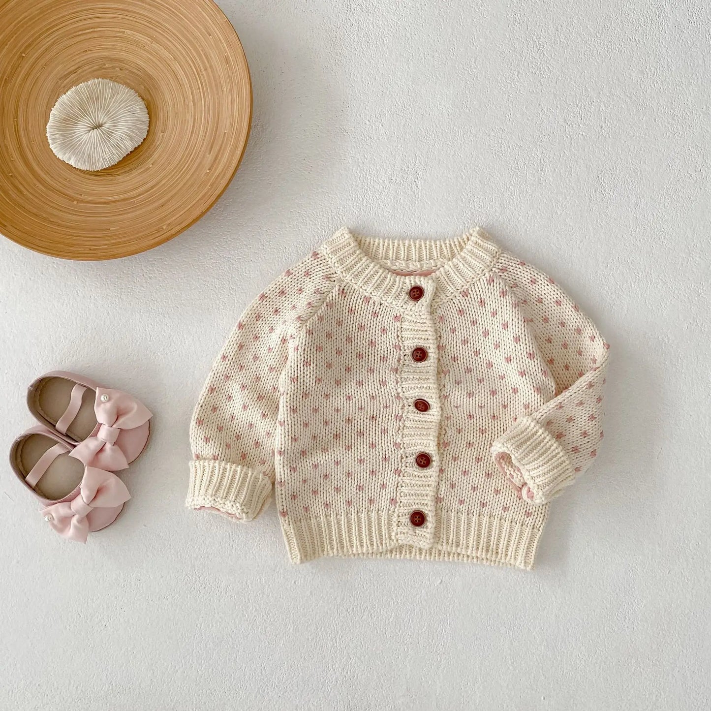 Baby Toddler Girl Sweater Cardigan Elegant Newborn Winter Kid Clothes Long Sleeve Knit Top Thick Warm Knitwear
