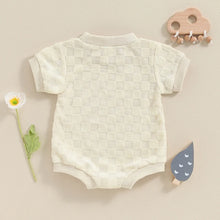 Load image into Gallery viewer, Baby Boys Girls Bodysuit Short Sleeve Crew Neck Checkerboard Summer Playsuit Romper
