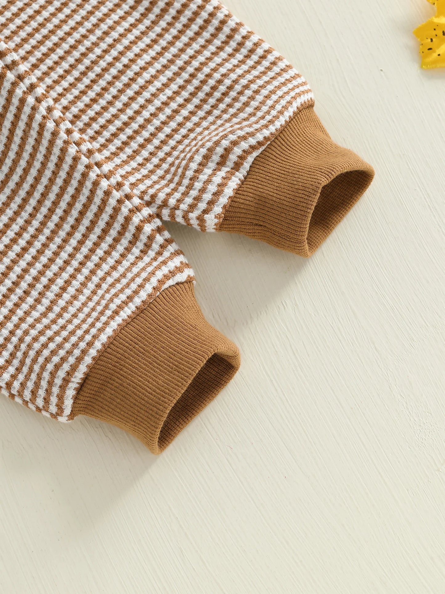 Baby Toddler Girls Boys 2Pcs Thanksgiving Outfits Turkey Embroidery Striped Long Sleeve Top and Elastic Pants Jogger Set