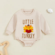 Load image into Gallery viewer, Baby Boys Girls Thanksgiving Gobble Baby / Little Turkey Bubble Romper Letter Embroidery Round Neck Long Sleeve Fall Jumpsuit
