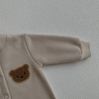 Teddy Bear Patch Hoodie Jumpsuit Romper