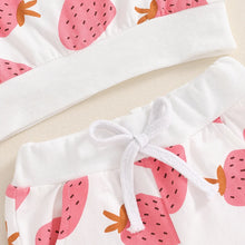 Load image into Gallery viewer, Baby Toddler Girls 2Pcs Fall Outfit Strawberry Print Long Sleeve Top and Elastic Pants Set
