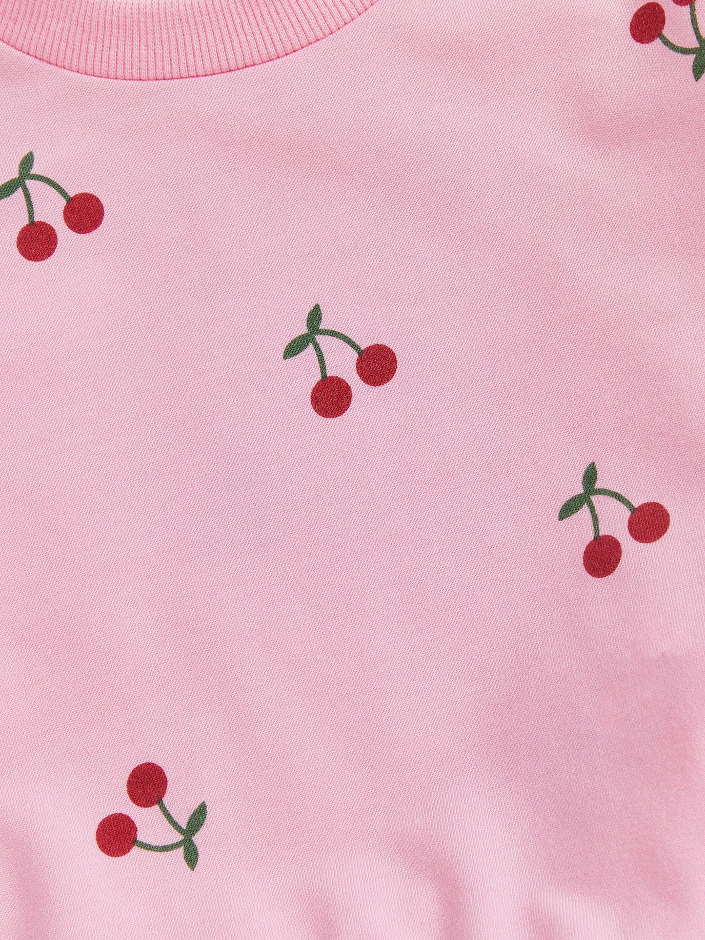 Baby Toddler Girl 2Pcs Winter Fall Outfit Cherry Print Long Sleeve Top Elastic Waist Joggers 2 Piece Jogger Set