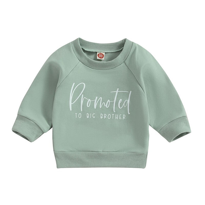 Toddler Baby Boy Girl Fall Promoted Print Sibling Brother Sister Long Sleeve Pullovers Tops Cute Clothes