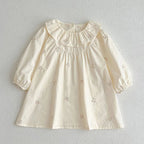 Long Sleeve Flower Embroidered Dress