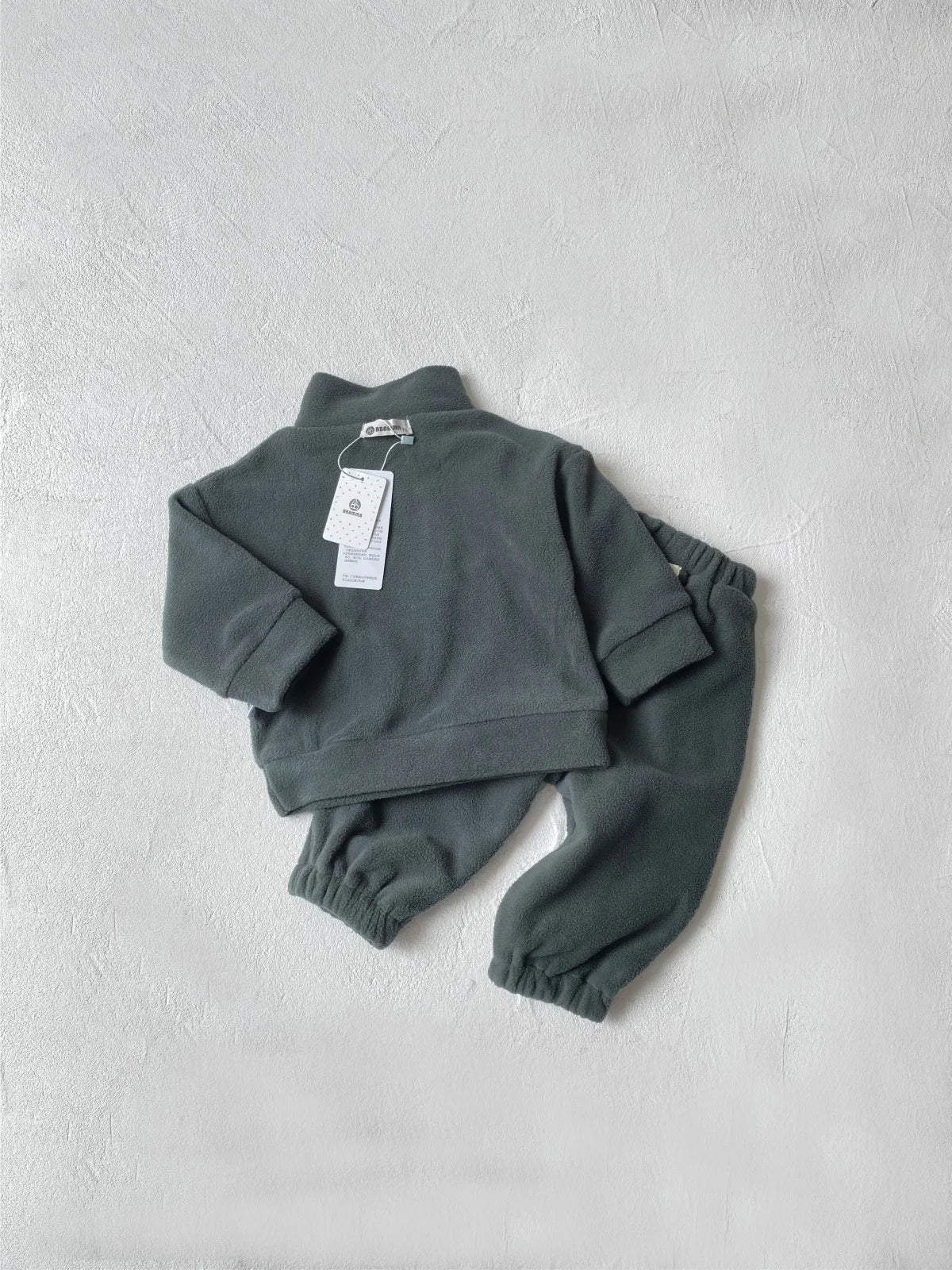 Toddler Kid Boy Girl 2Pcs Winter Clothes Set Fleece Warm Pullover Top Pant Thick Two Piece Jogger Set Loose Outfit