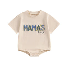 Load image into Gallery viewer, Baby Boy Mama&#39;s Boy Romper Casual Letter Embroidery Short Sleeve Bodysuit Jumpsuit Summer
