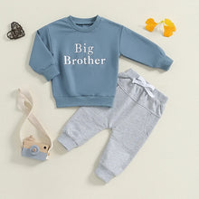 Load image into Gallery viewer, Toddler Kids Boys 2Pcs Big Brother Fall Outfit Letter Print Long Sleeve Crewneck Top and Long Pants Set
