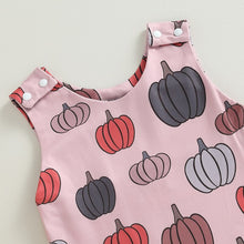 Load image into Gallery viewer, Baby Boy Girl Halloween Jumpsuit Tank Top Crew Neck Pumpkin/Ghost/Leaves Print Romper
