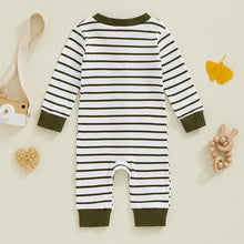 Load image into Gallery viewer, Baby Girl Boy Fall Romper Stripe Print Round Neck Long Sleeve Full Length Jumpsuit
