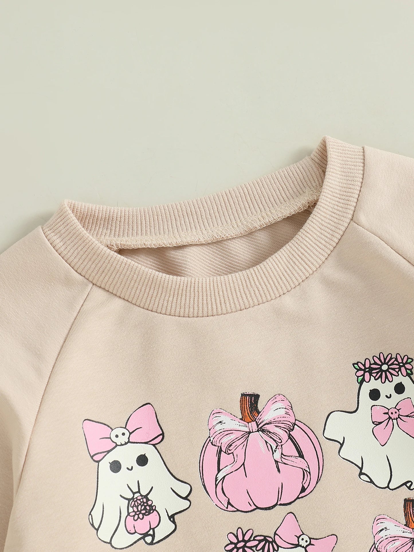 Baby Toddler Girls Boys Halloween Ghost Pumpkin Print Stylish Loose Fit Casual O-Neck Long Sleeve Pullover Top