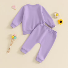 Load image into Gallery viewer, Baby Toddler Girls 2Pcs Outfit Embroidery Rainbow Long Sleeve Crew Neck Top with Elastic Waist Pants Set
