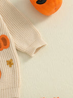 Baby Toddler Girls Halloween Sweater Casual Pumpkin Pattern Infant Button Cardigan Knitwear Warm Clothes Top