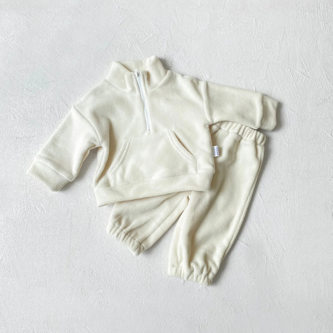 Toddler Kid Boy Girl 2Pcs Winter Clothes Set Fleece Warm Pullover Top Pant Thick Two Piece Jogger Set Loose Outfit