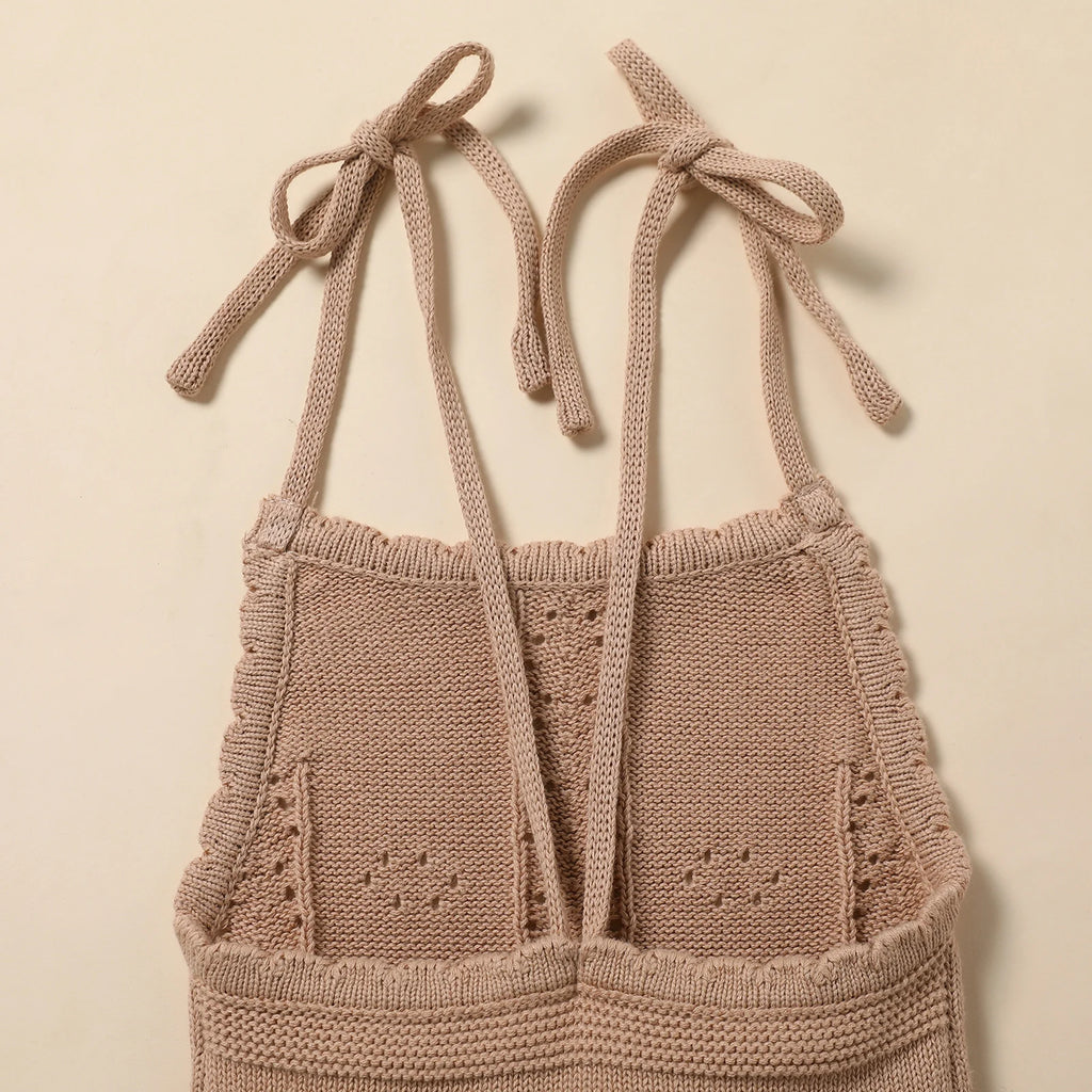 Baby Girls 2Pcs Summer Clothing Set Sleeveless Solid Knitted Tank Top Bodysuit and Shorts Set