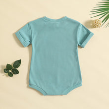 Load image into Gallery viewer, Infant Baby Boys Girls Summer Bodysuit Short Sleeve Crew Neck Solid Ribbed Jumpsuit Bubble Romper
