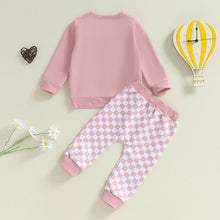 Load image into Gallery viewer, Baby Toddler Kids 2Pcs Big Sis / Bro Fall Outfit Long Sleeve Letter Embroidery Pullover + Checkered Pants Set
