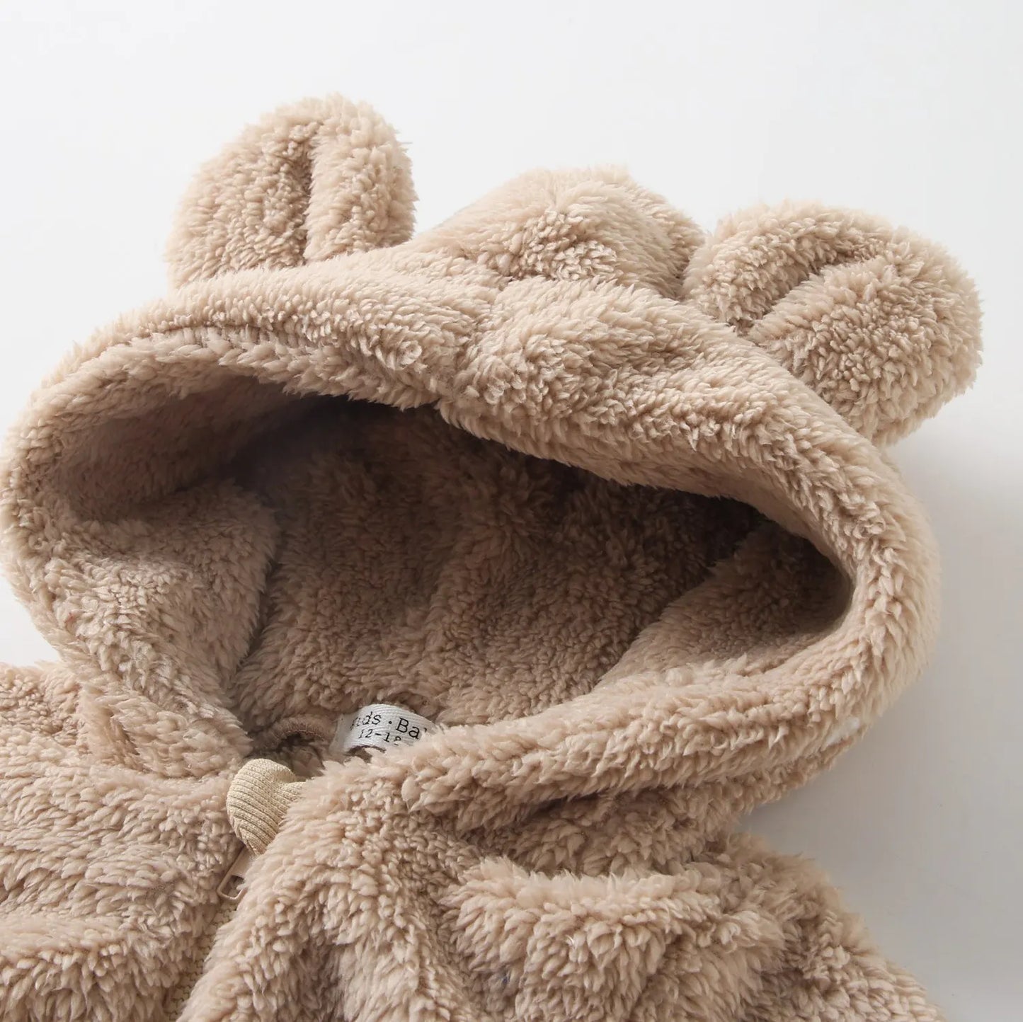 Baby Toddler Boy Girl 2Pcs Bear Winter Clothes Set Zipper Hooded Top with Ears Pant Suit Thick Warm Fleece Two Piece Jogger Set Outfit