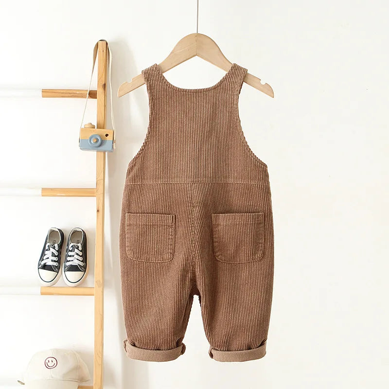 Corduroy Heart Print Jumpsuit Romper