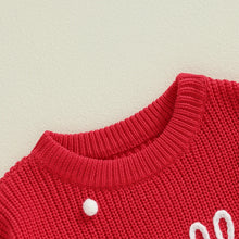 Load image into Gallery viewer, Baby Toddler Girls Boys Holly Jolly Christmas Sweater Classic Long Sleeve Letter Embroidery Knit Pullover Top
