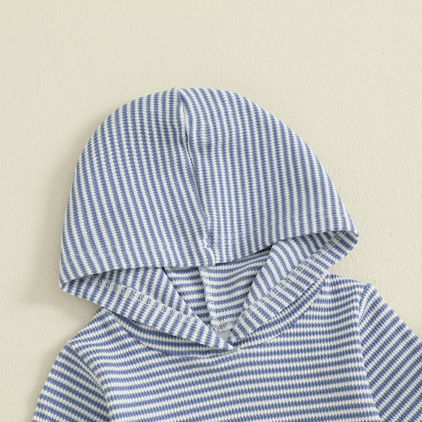 Baby Toddler Boys 2Pcs Striped Sets Fashionable Long Sleeve Hooded Romper with Jogger Pants 2Pcs Outfits