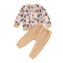 Load image into Gallery viewer, Baby Toddler Boys 2Pcs Outfit Tractor Print Long Sleeve Top and Elastic Pants Set
