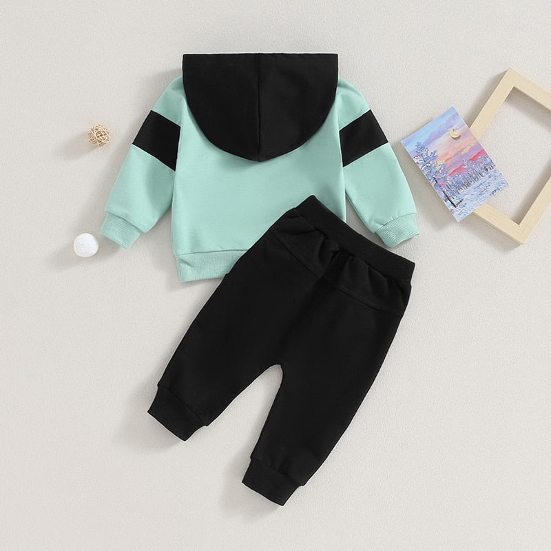 Toddler Baby Boy Girl 2Pcs Outfit Long Sleeve Hoodie Set Pants