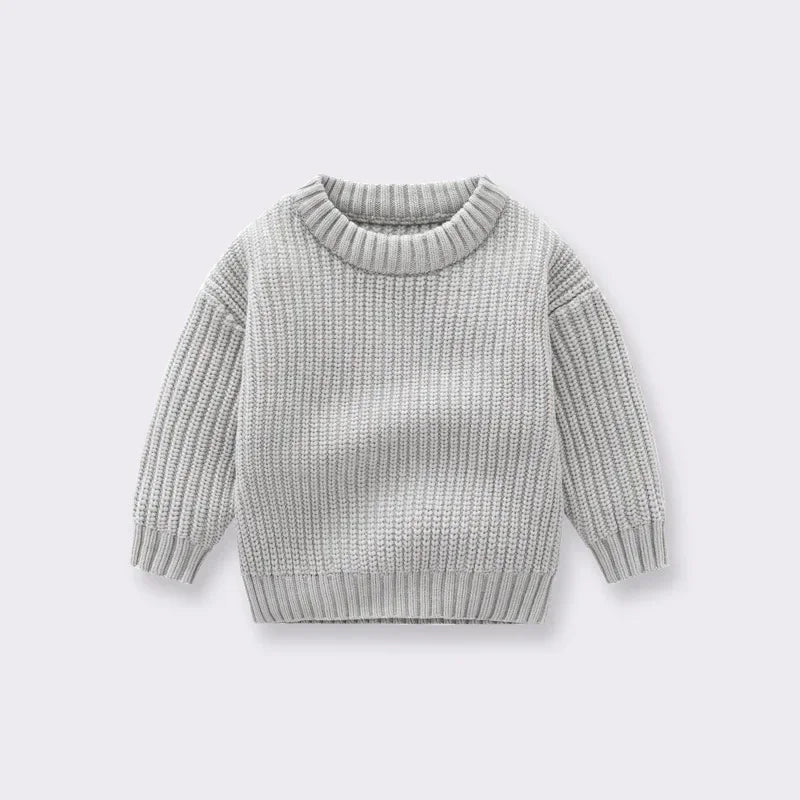 Baby Toddler Kid Boys Girls Sweater Winter Clothes Warm Thick Knit Pullover Top Infant Long Sleeve Basic Knitwear