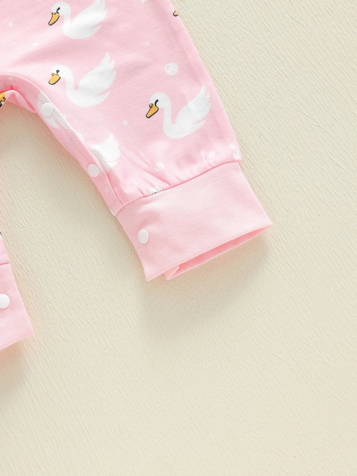 Baby Boys Girls Romper Comfortable Geese Print Crew Neck Long Sleeve Full Length Jumpsuit