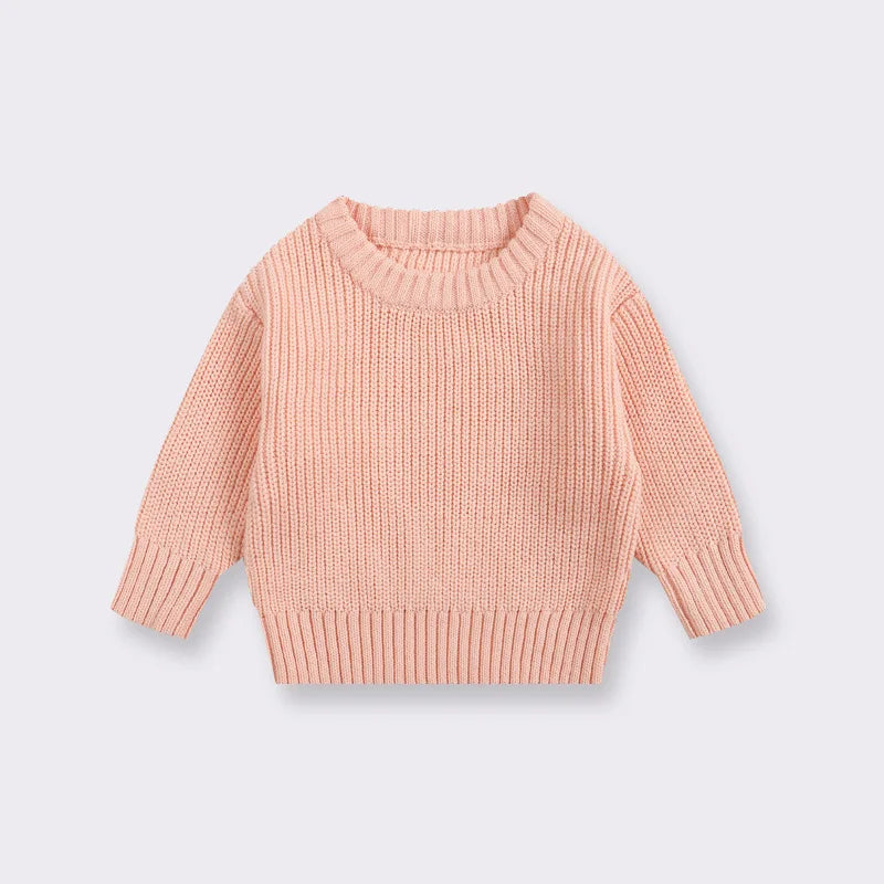 Baby Toddler Kid Boys Girls Sweater Winter Clothes Warm Thick Knit Pullover Top Infant Long Sleeve Basic Knitwear