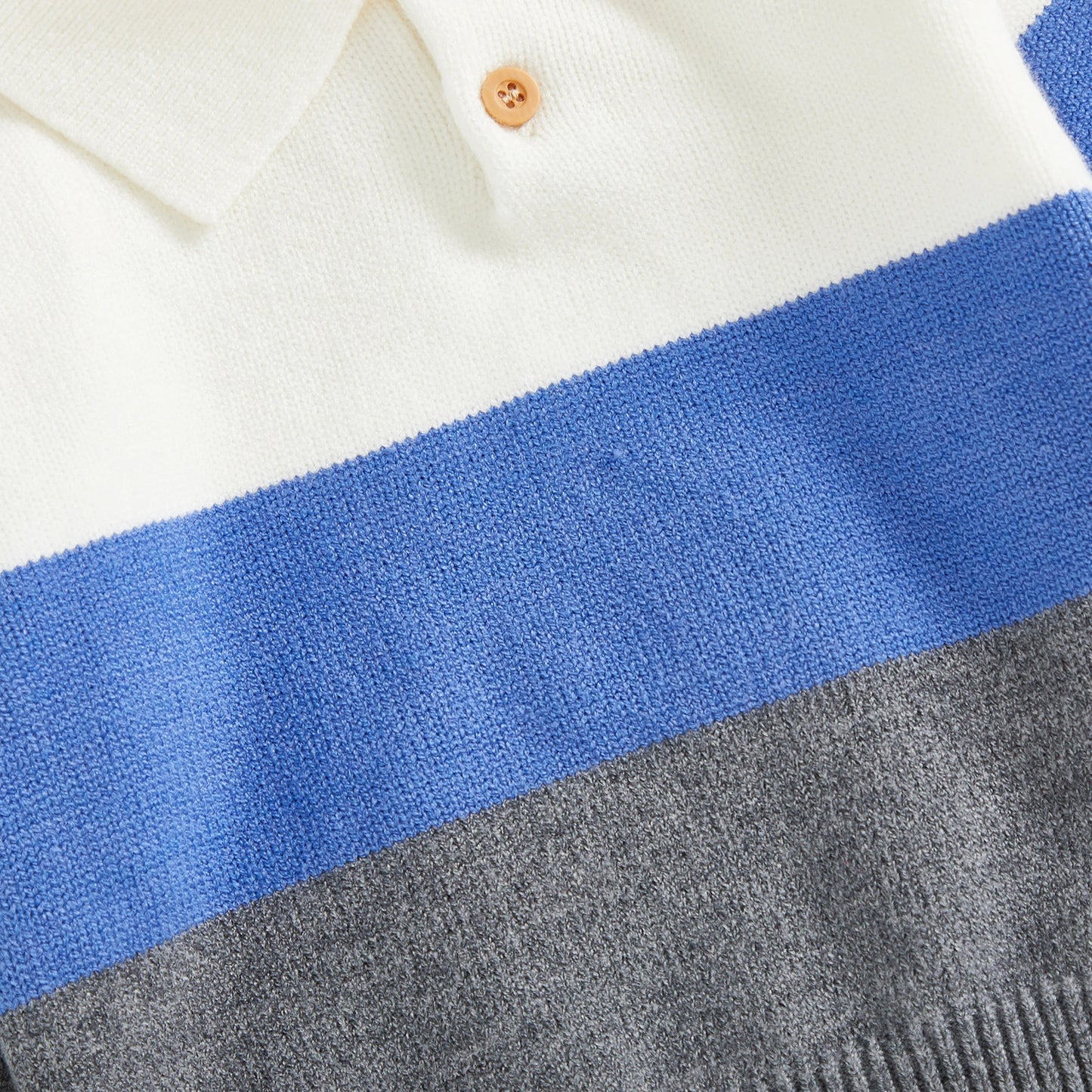 Baby Toddler Boy Sweater Lapel Collar Long Sleeve Patchwork Upper Button Down Pullover Warm Knit Tops