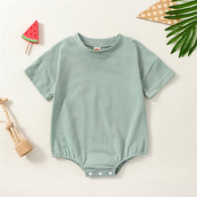 Load image into Gallery viewer, Infant Baby Boys Girls Summer Casual Bodysuit Short Sleeve Crew Neck Solid Jumpsuit Bubble Romper
